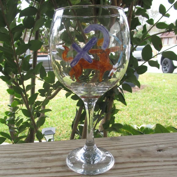 Vintage Zodiac Sagittarius Wine Glass - Picture 2 of 5